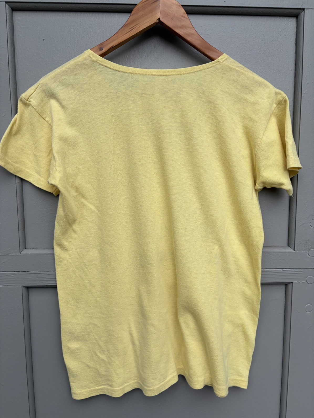Vintage 70s Jenny Waterbags Yellow T Shirt Hippie Granny Takes a Trip Glam M