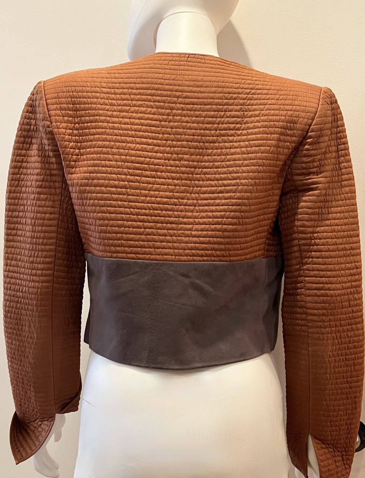 Rare, archival Vintage Mary McFadden Quilted Bolero Jacket, 70s-80s, size S, exc