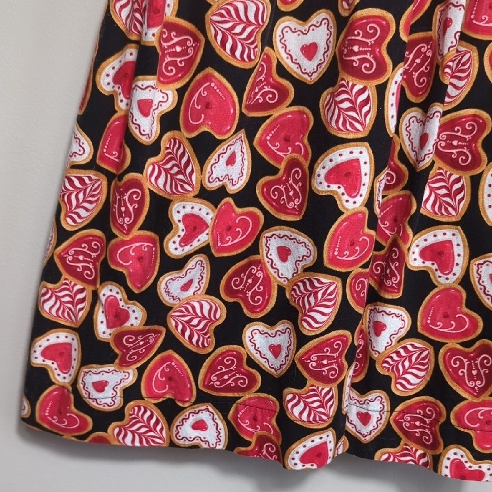 Vtg Style Fervour Modcloth Heart Cookie Dress Valentine’s Day Retro Pinup Med Lg