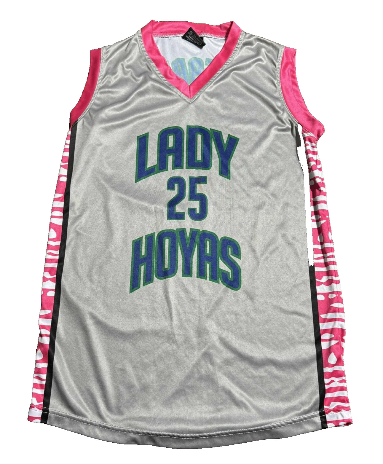 Lady Hoyas Womens Basketball Jersey S Gray Pink Zebra Vintage Y2K