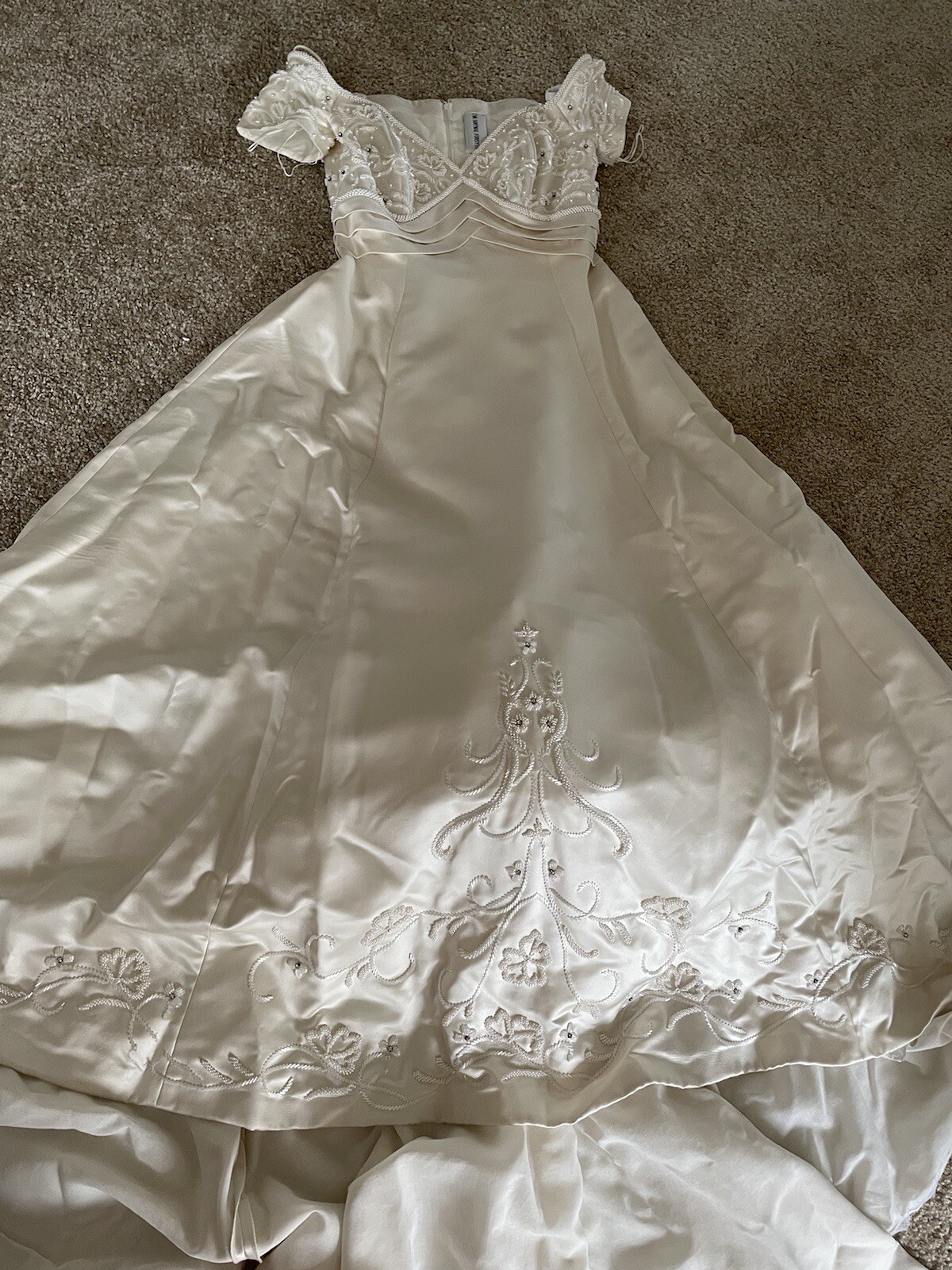 Eva Haynal Forsyth Vintage Hand Beaded Long Train Wedding Dress