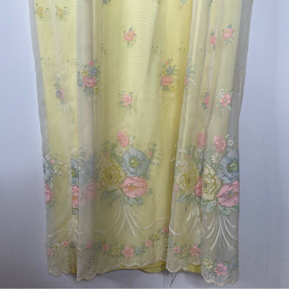 Vintage Floral Flocked Dress with Tie Waist