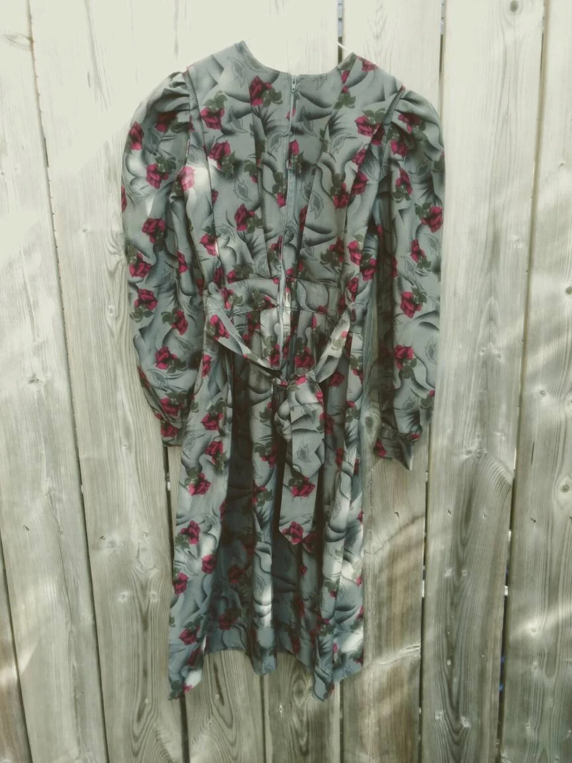 Amish Mennonite Dress Old Colony Girl Women XS 28″B 22″W Gray Pink Purple Rose