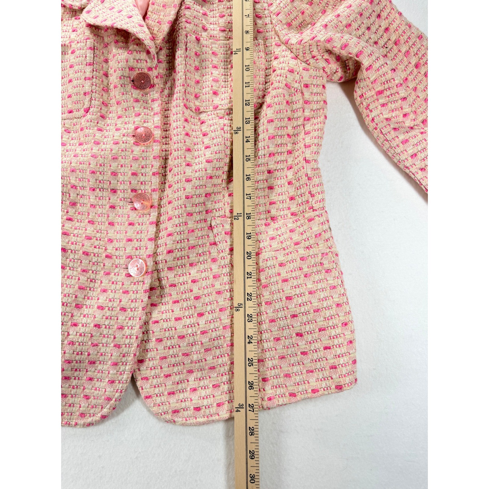 Vintage J.G. Hook Pink Bouclé Tweed Skirt Suit 2 Pc Women’s 16W