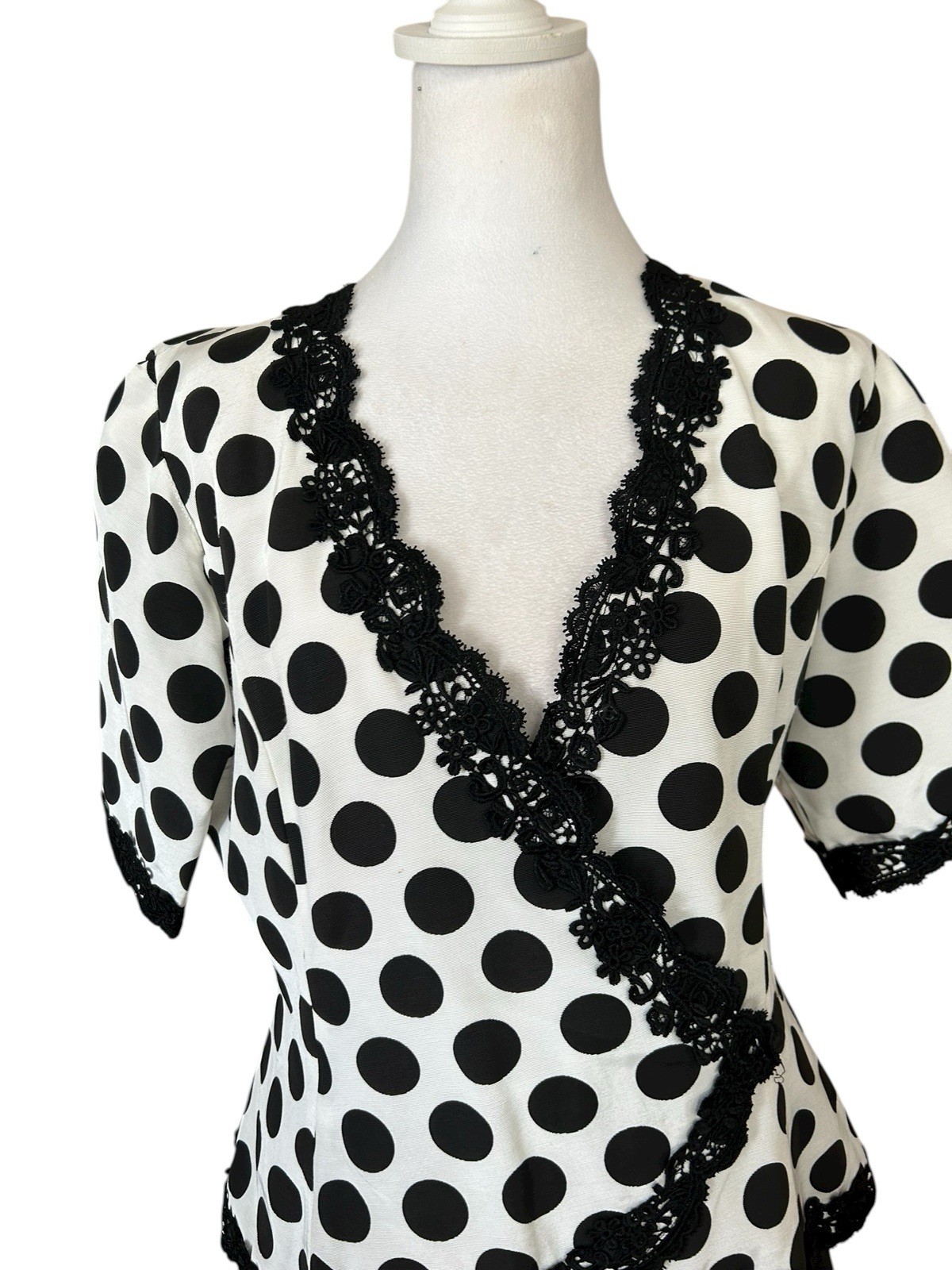 VTG Sameul Scott 2 Pc Skirt and Jacket Polka Dots, Full Skirt Sz14