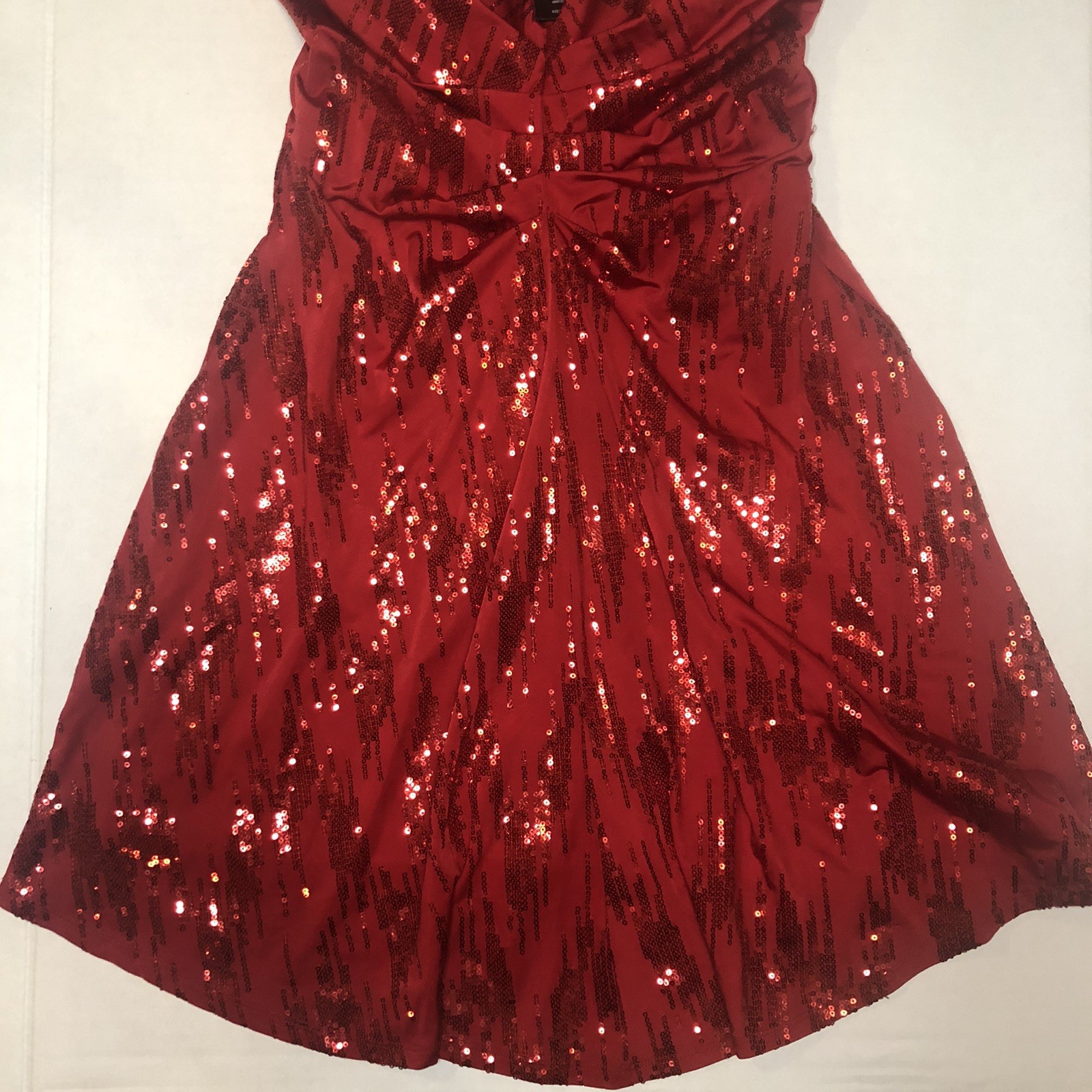 Fredericks of Hollywood Red Sequin Halter Mini Dress Size M Sweetheart Bust Prom