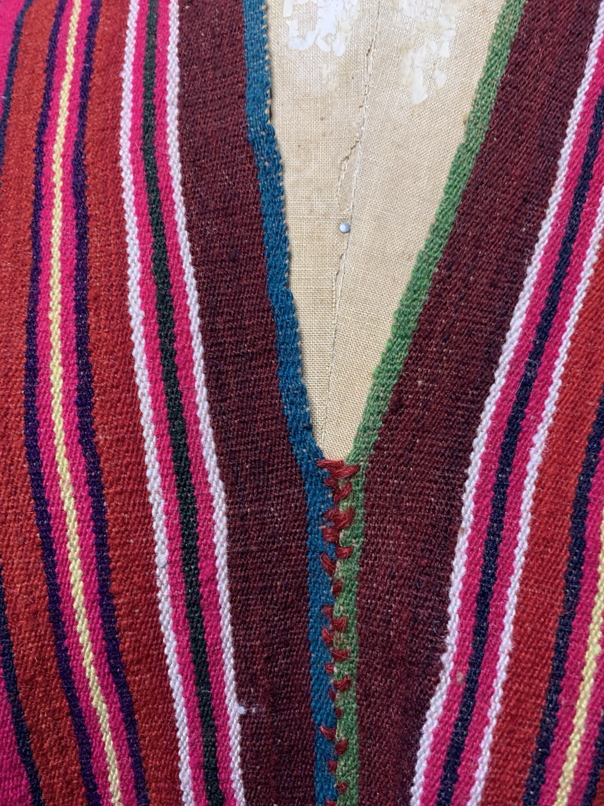 Vintage Poncho Hand Woven Bolivian Wool Poncho Rare