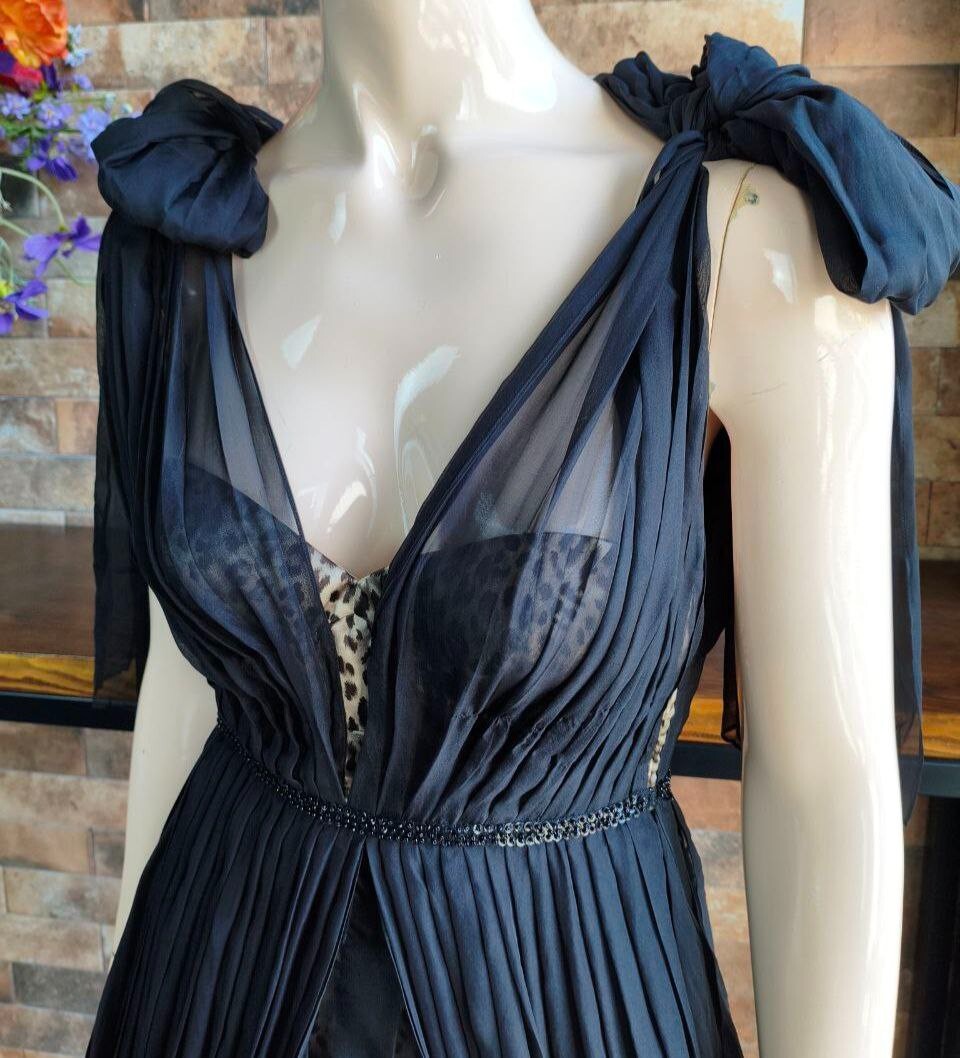 Vintage Silk Layered Evening Dress on Leopard Base Collection 2008 Size 1