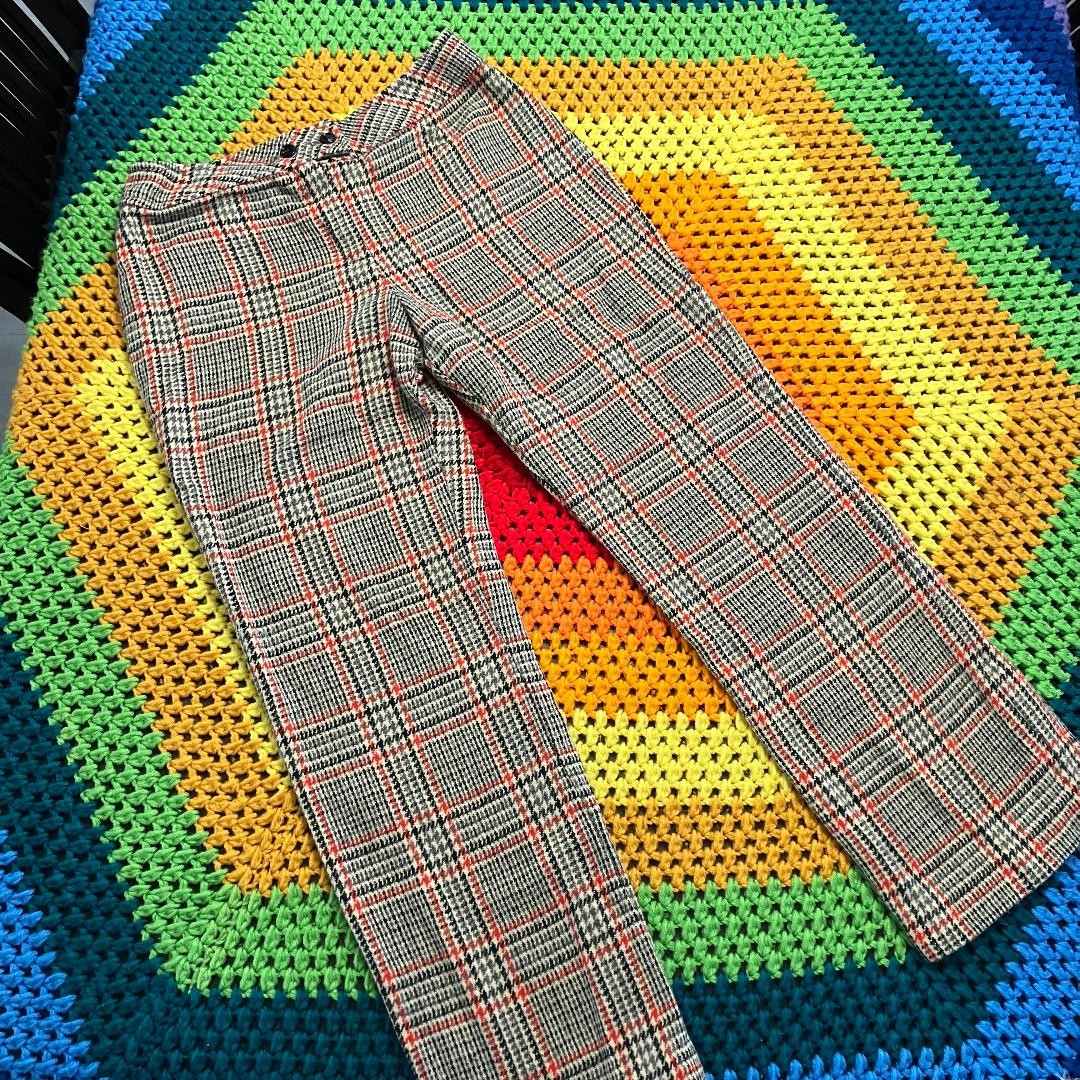 60’s Vintage Tami San Francisco ILGWU Black Brown Houndstooth Plaid Pants