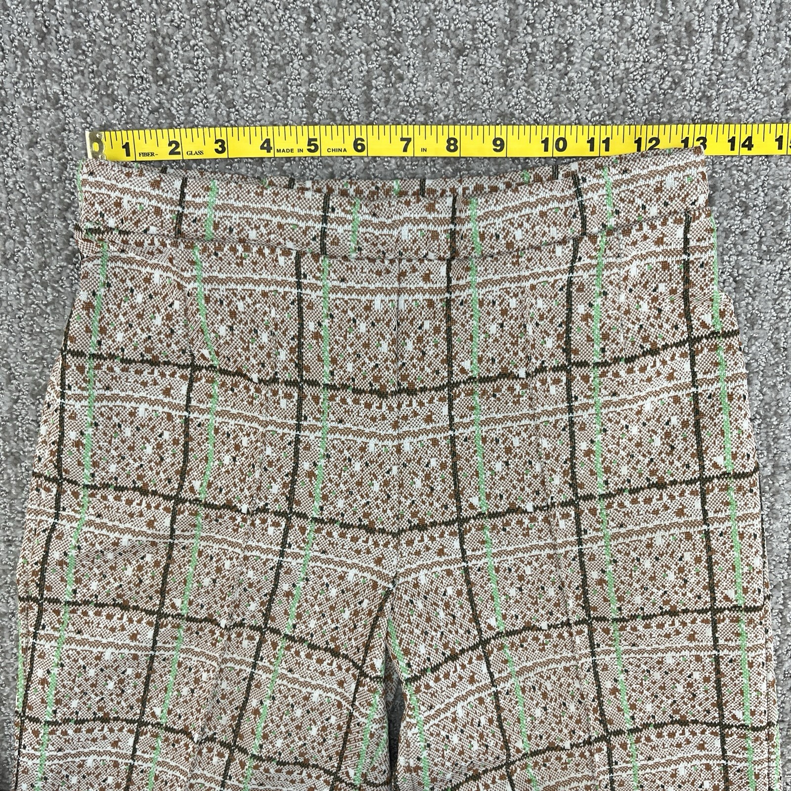 Vintage Kmart Plaid Pants Womens 8 *Mzrs 26×28 Double Knit Polyester Japan 70s