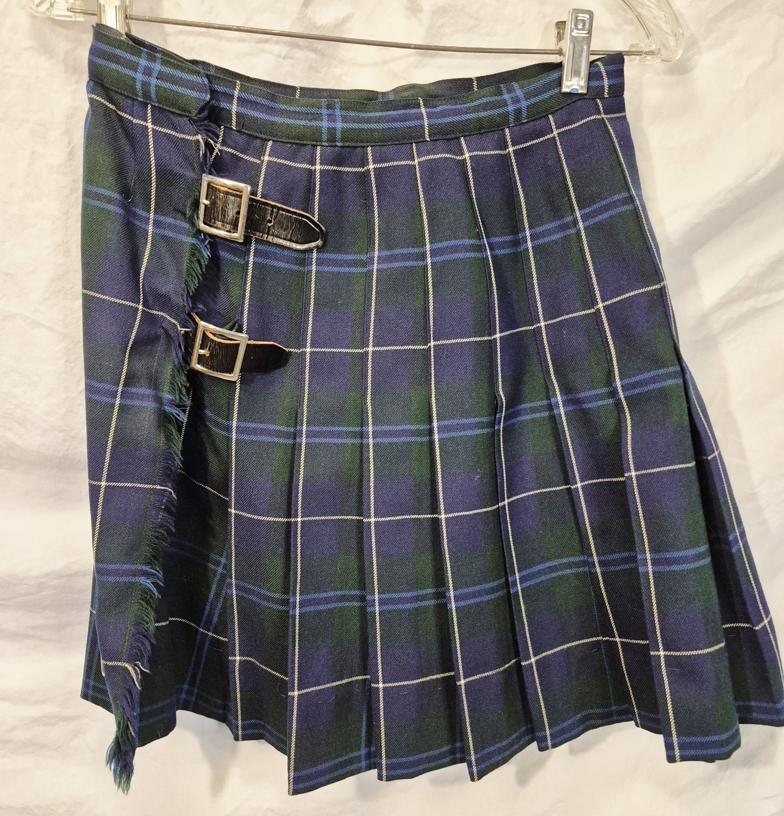 Florence Walsh Vest And Skirt Green Plaid Vintage Small Medium 1970s Schoolgirl