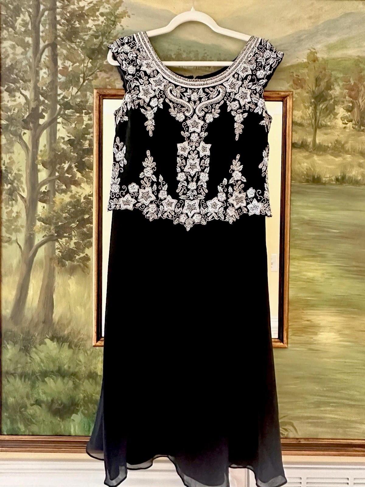 Vintage Y2K Fairycore Celestial Beaded Midi Dress Fairy Goth Gown Standout Glam