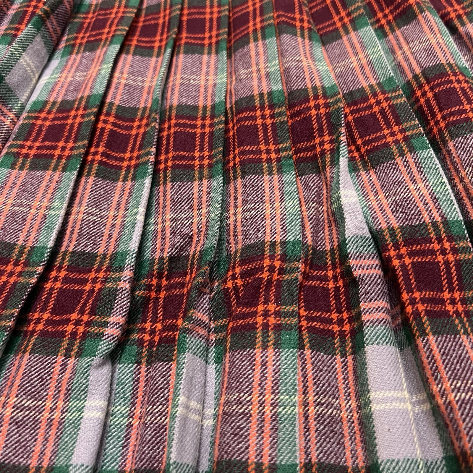 Vintage 50s Tartan Plaid Pleated Wool Skirt Waist 22″ High Waist Academic Preppy