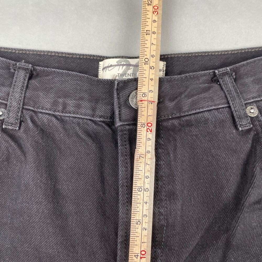 We The Free Maggie Jeans Sz 26 Distressed Black Mid Rise Straight Leg Grunge 90s