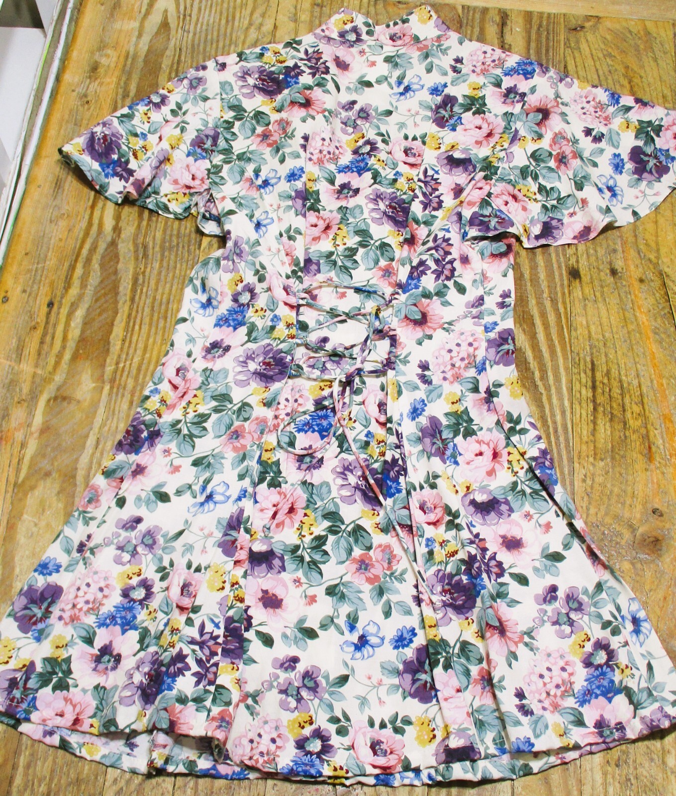Vintage DBY Ltd. Sweatheart Keyhole Flowered Flared Skirt Dress 3/4 Women’s MINT