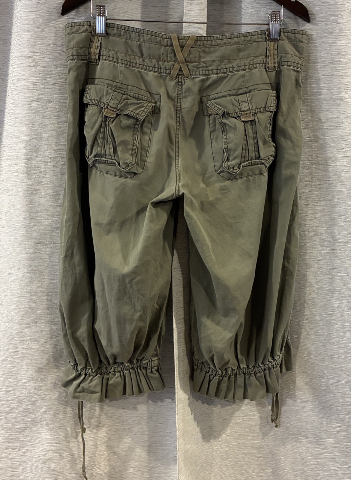 Vtg 90’s Polo Jean Company Green Bloomer Pants Lace Festival Size 10