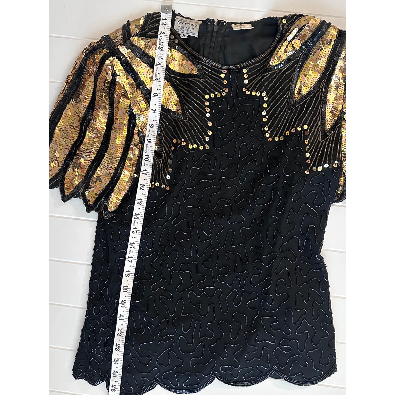 Vintage Stunning Gatsby Art Deco Stenay Beaded Top Gold Evening main character M