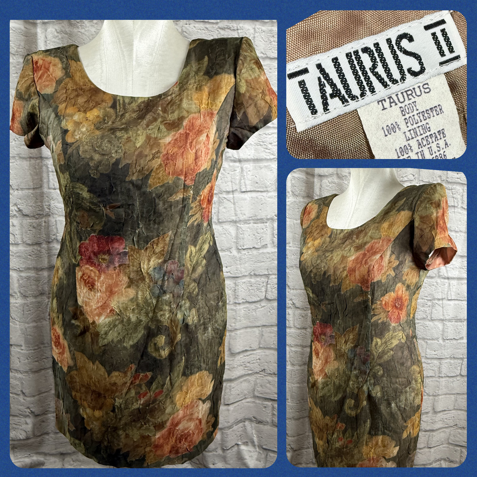Vintage Taurus II Floral Women’s 16 Petite Dress Shoulder Pads Made In USA