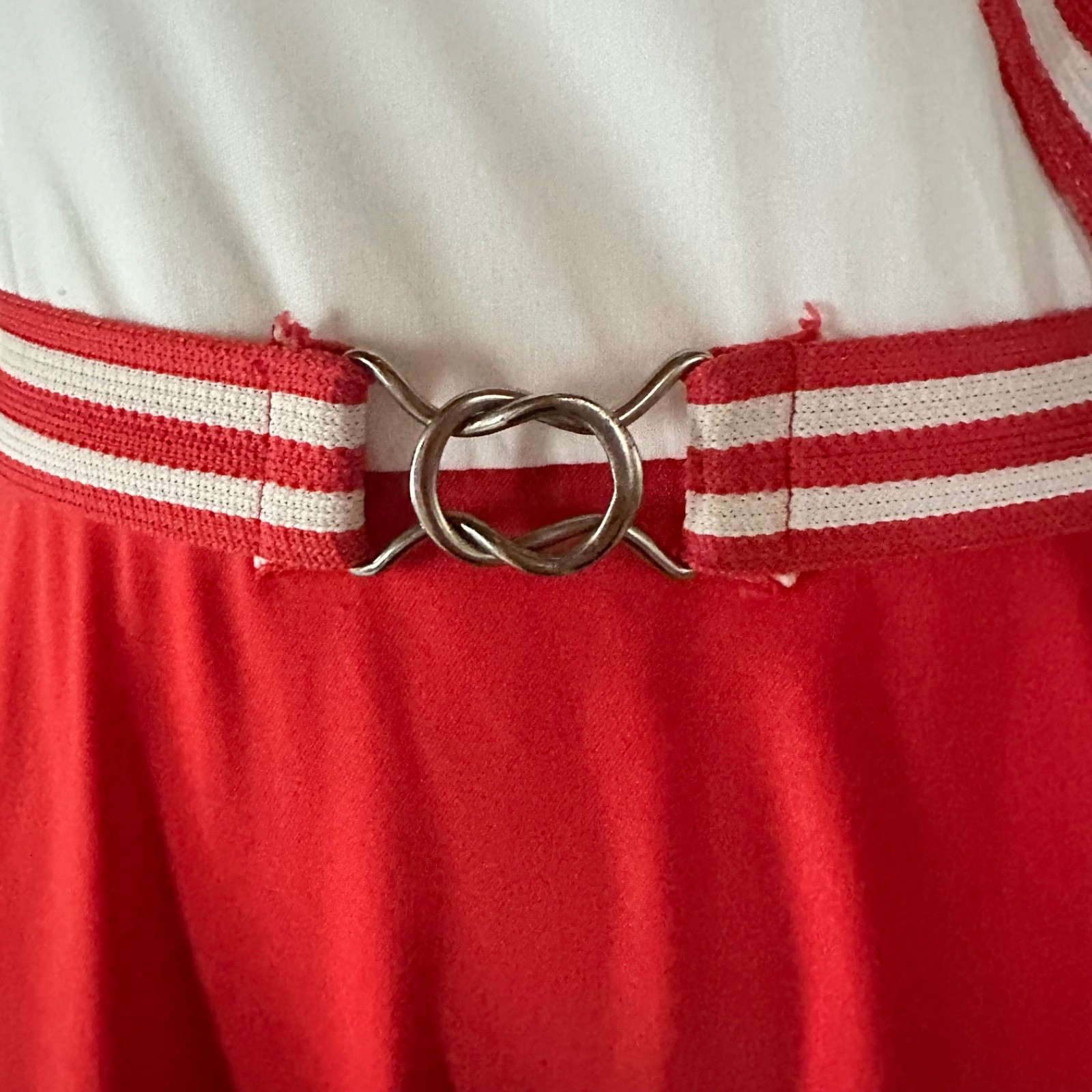 Vintage 1970s Red Color Block Disco Cheerleader Grease Preppy Tennis Dress M/L