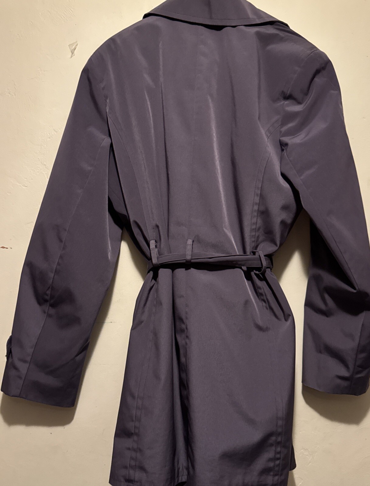 London Fog Short Trench Coat Lavender Women’s XL Design Interior Belted