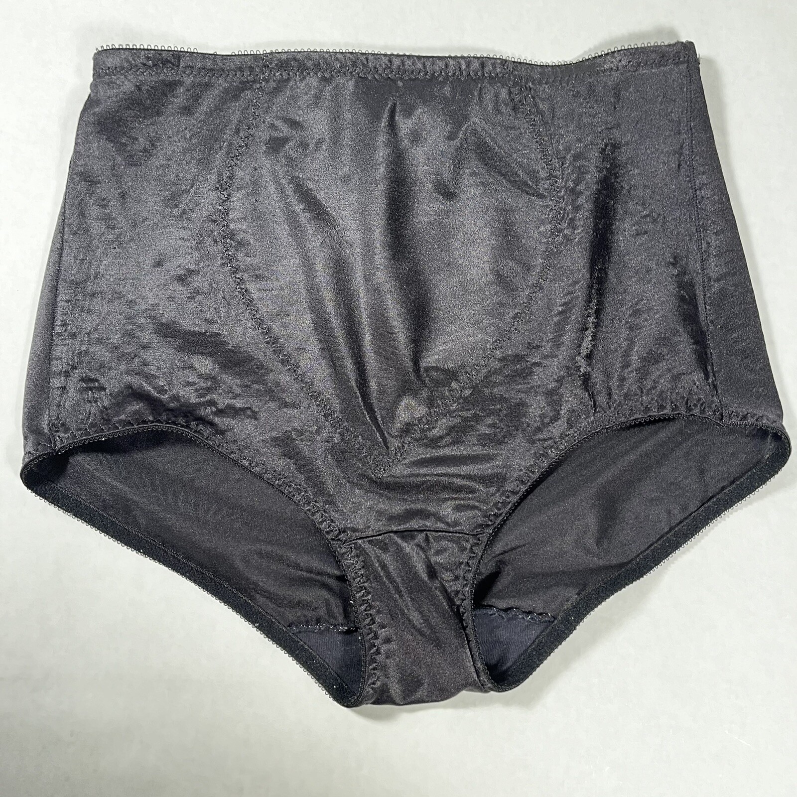 Bali Black Nylon Spandex Control Panties Size 7