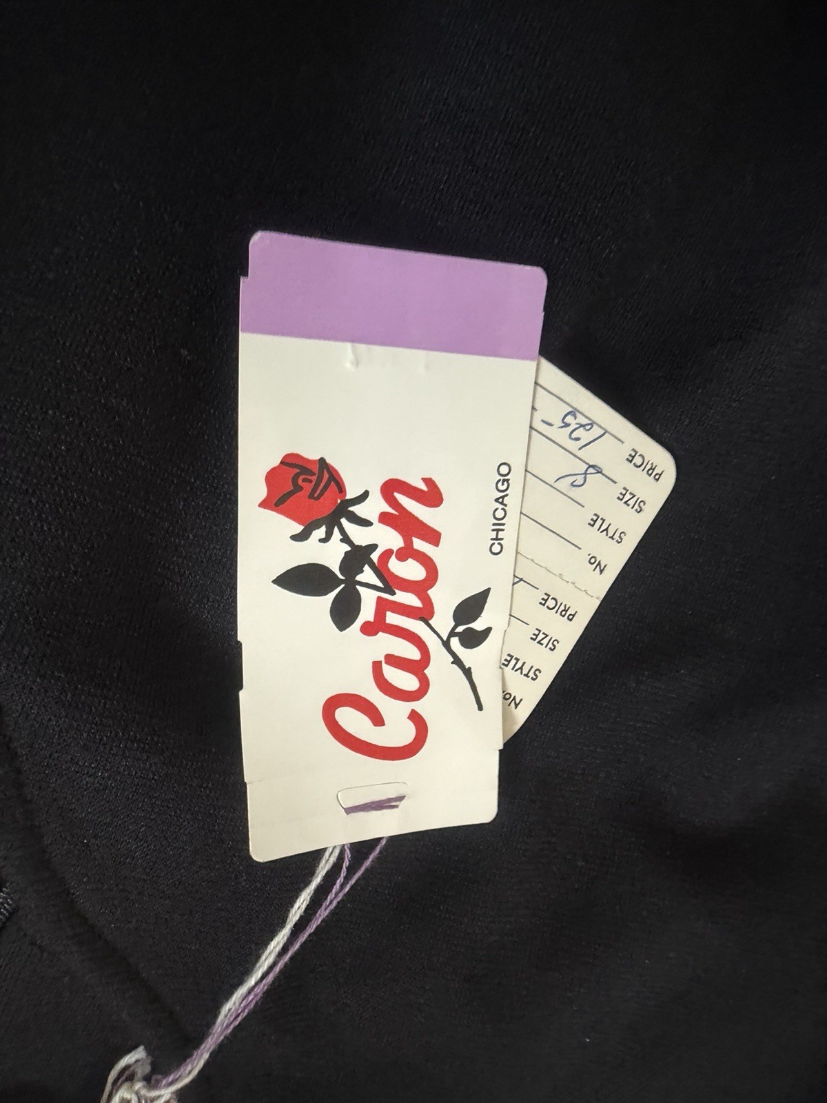 Vintage Caron Chicago Black Draped Sheath Midi Dress Womens 8 Long Sleeve