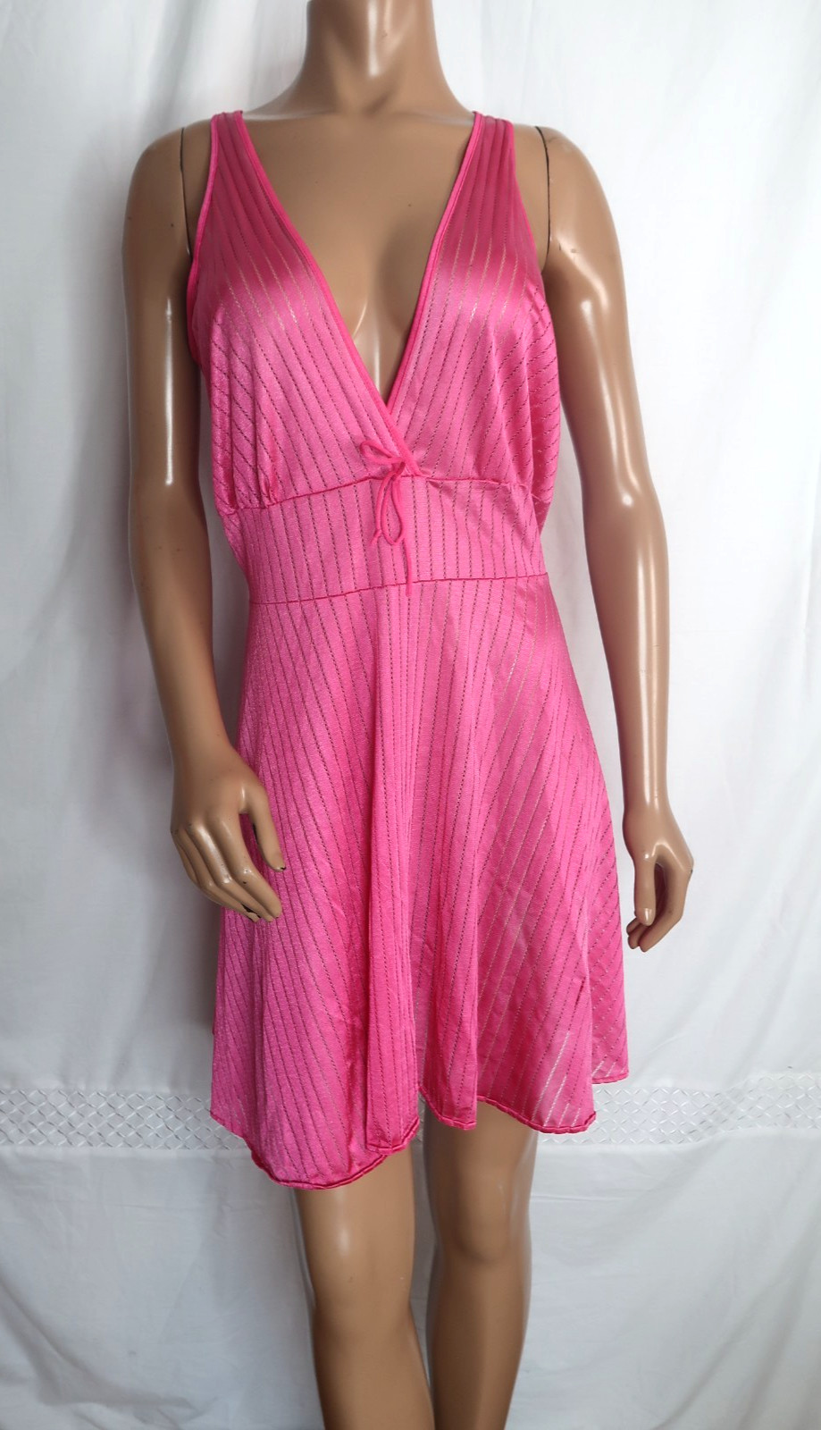 Vintage Undercover Wear Hot Pink Semi Sheer Size1X Nightgown