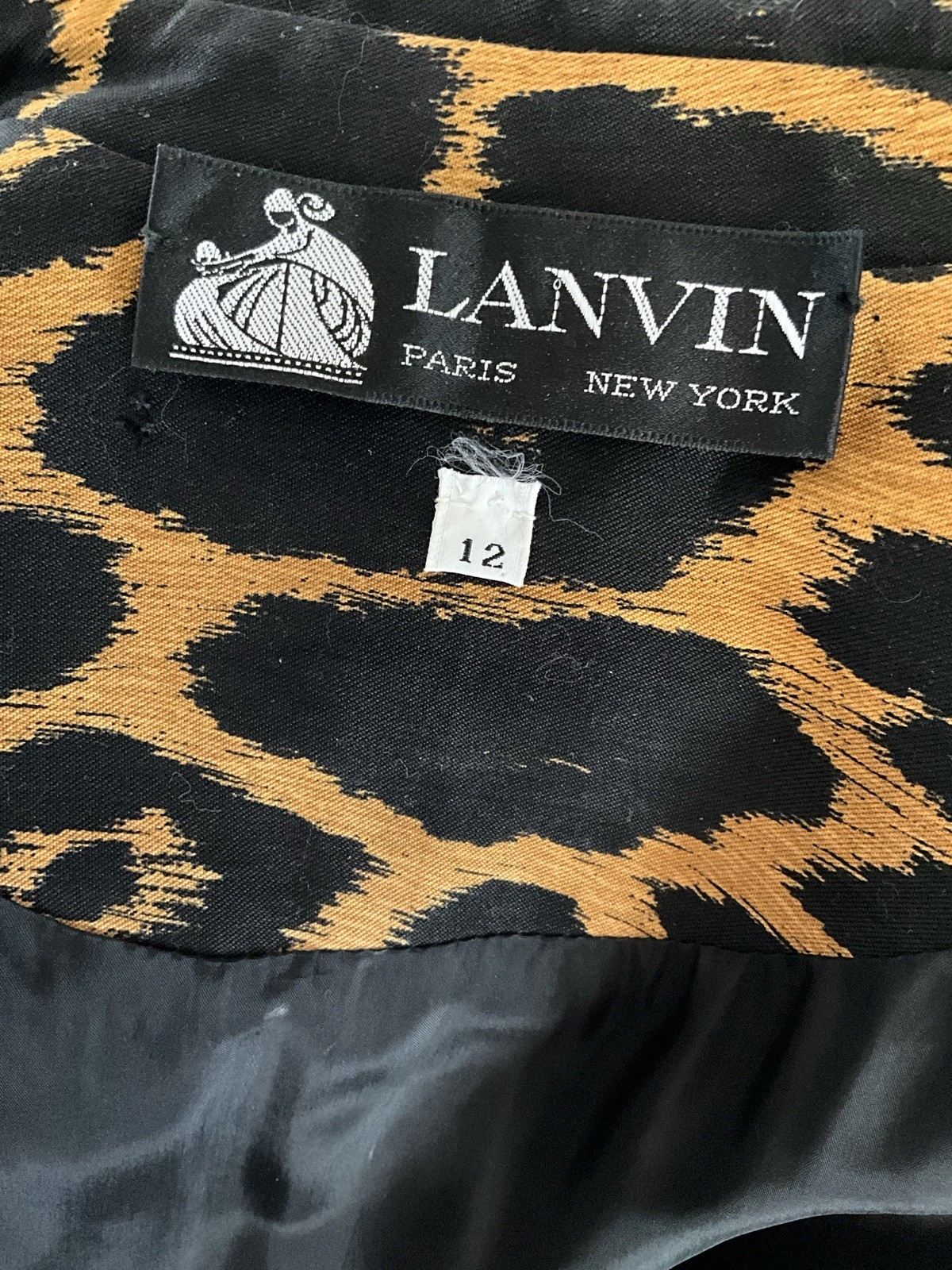 Vintage 1960’s Lanvin Leopard Print Silk Dress with Wide Belt