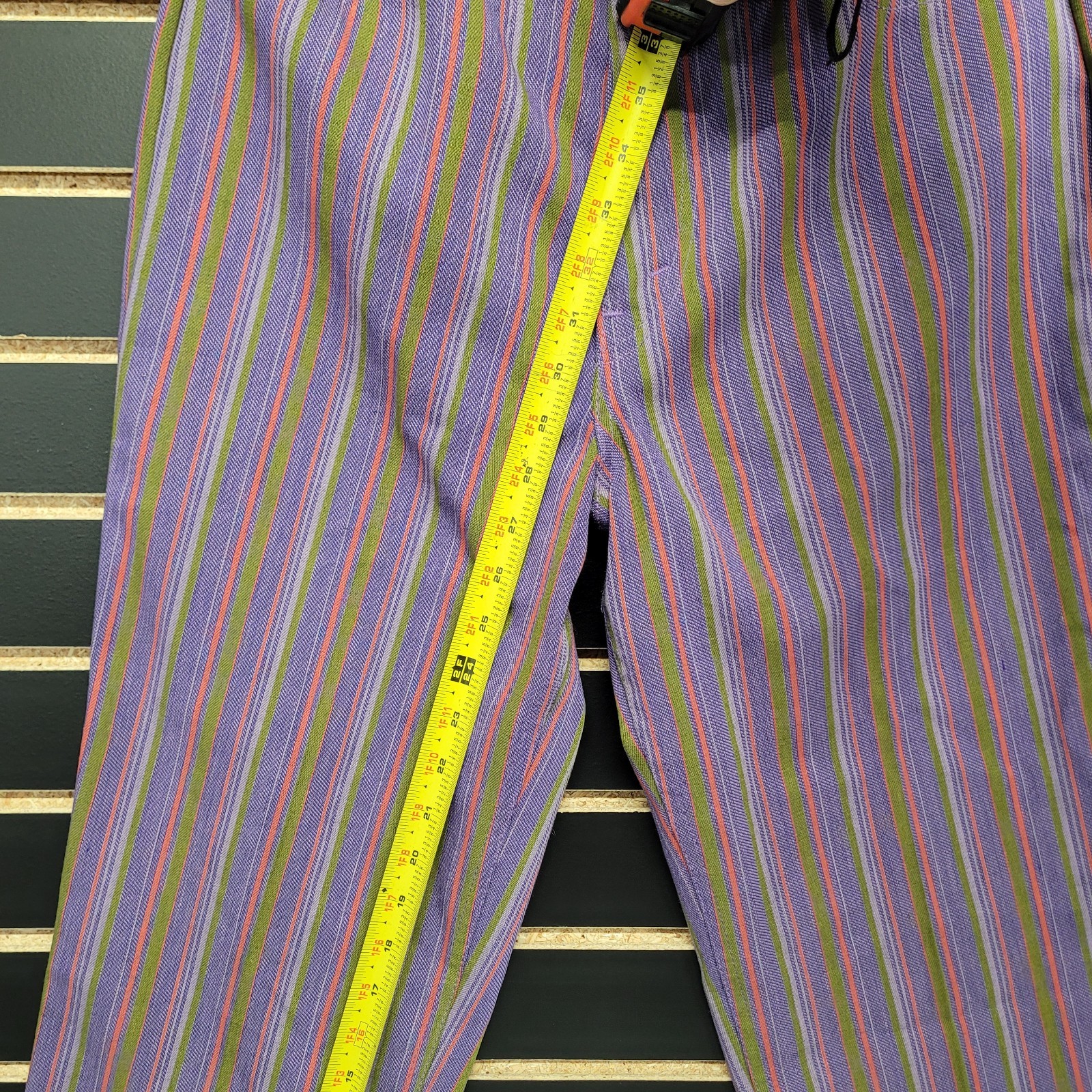 Vintage Levis For Gals Sta-Prest Pants Striped 70s Snap Button 26X32 Rare