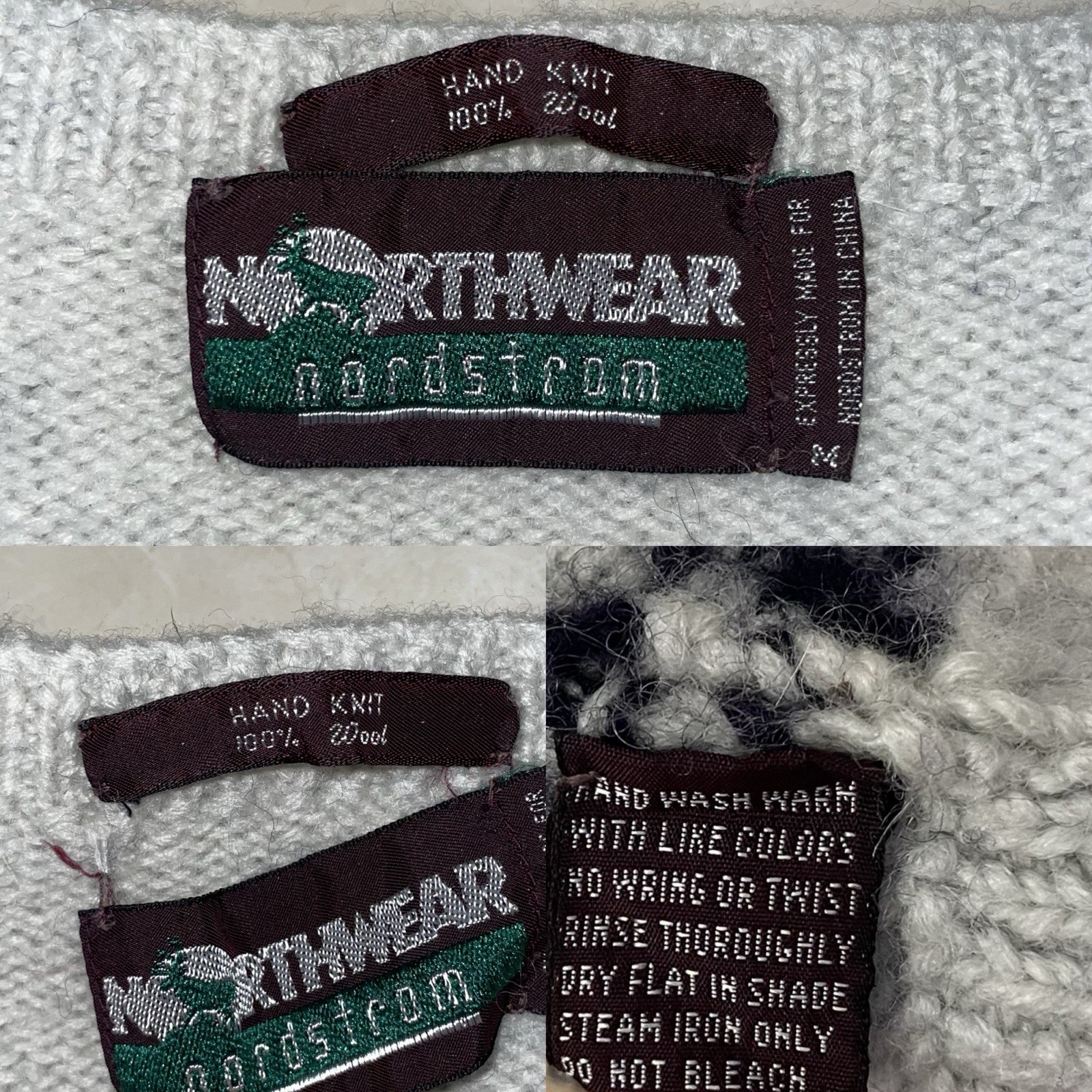 VTG 100% Wool Hand Knit Pullover Crewneck Nordstrom Sweater