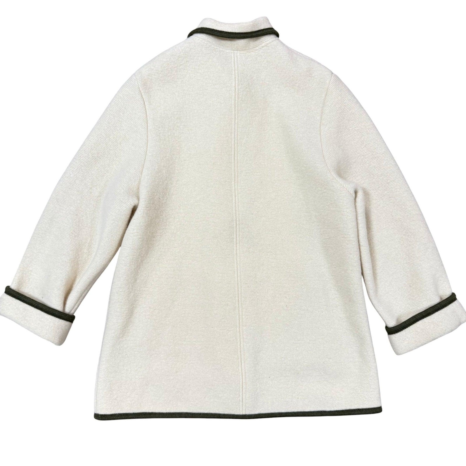 Vintage 70s Cream Boiled Wool Toggle Coat Size Large