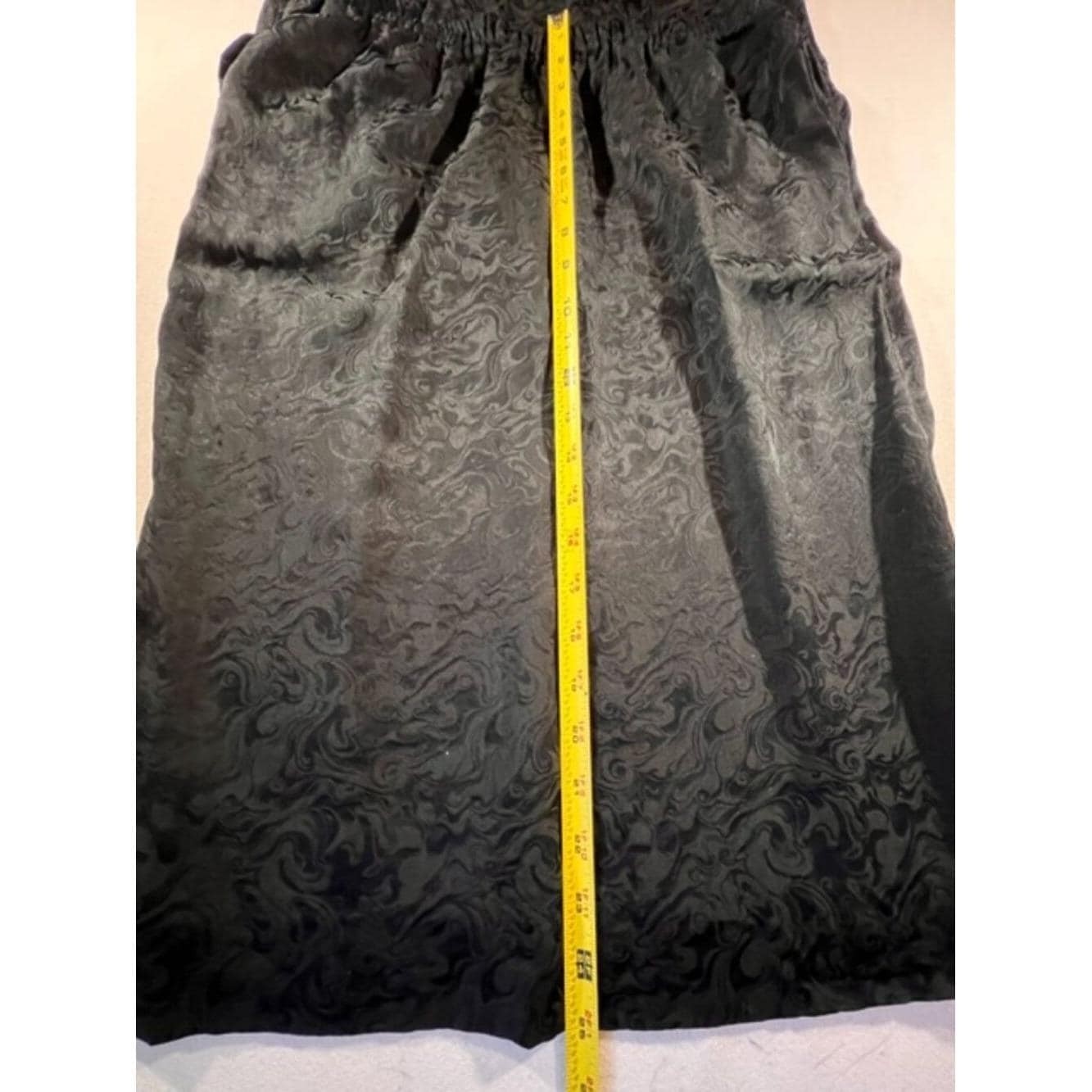 Vintage Levino Verna 3-Piece Matching Set Top,Skirt & Sash Black 100% Silk Size8