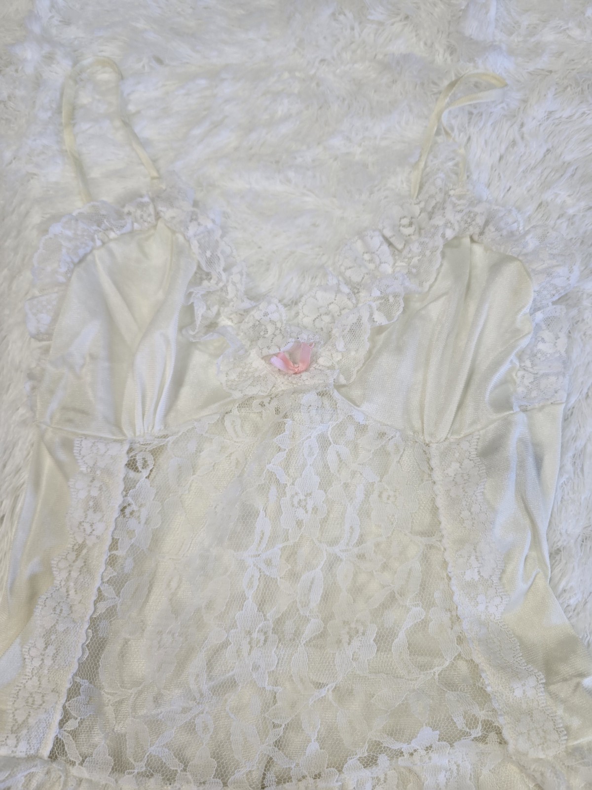 Vintage EUC Lady Cameo Dallas White Satin Bridal Slip Size Small