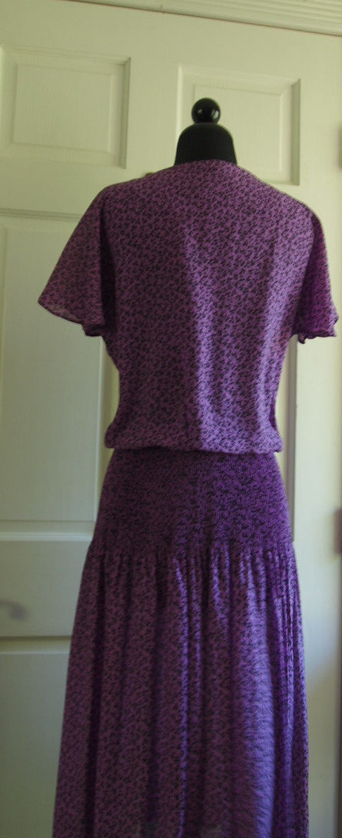 Vintage 80’s Alison Peters blowsy dress s. 8 med, flattering, versatile length