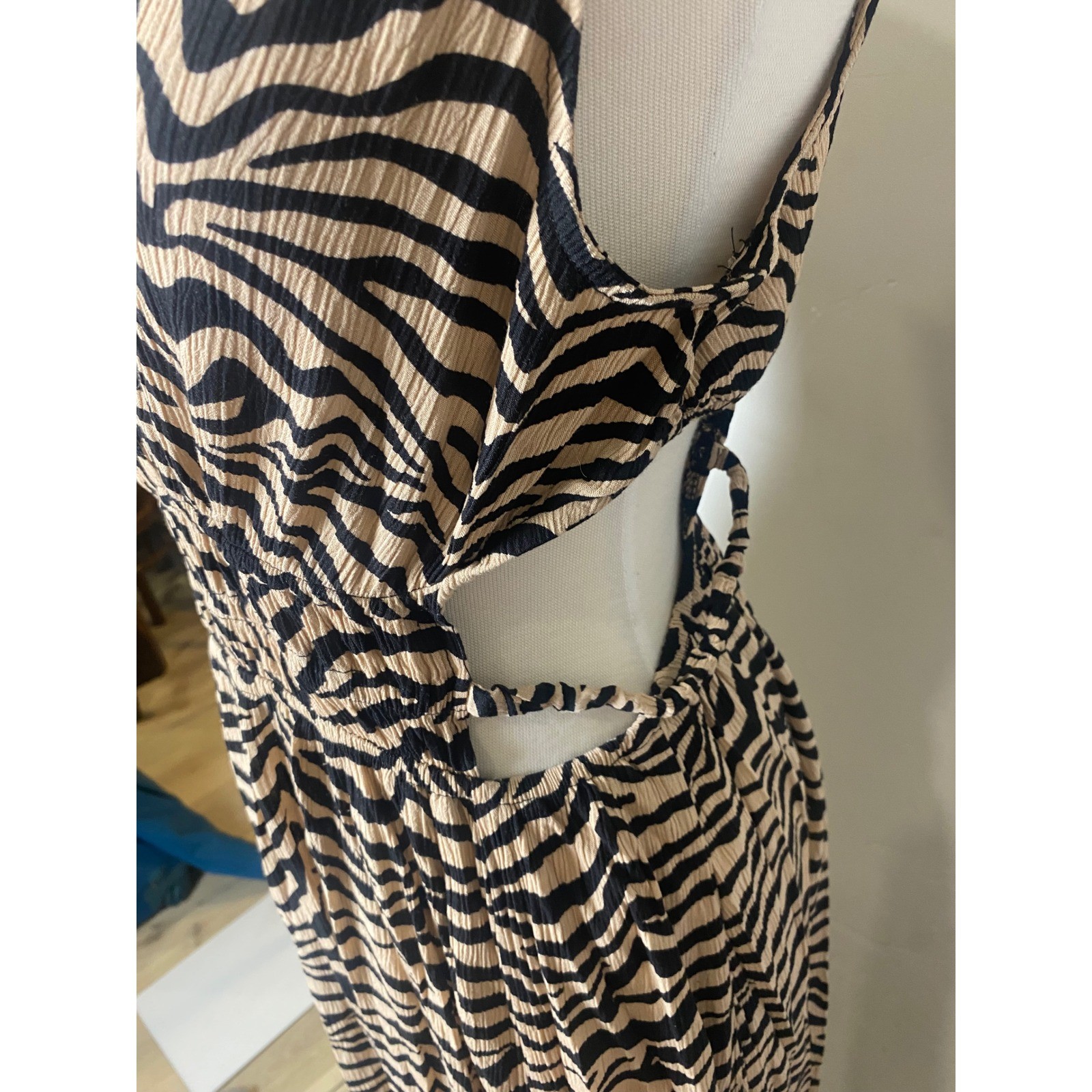 Vintage 90’s Y2K Justify Zebra Print Dress Maxi Sumdress Women’s L