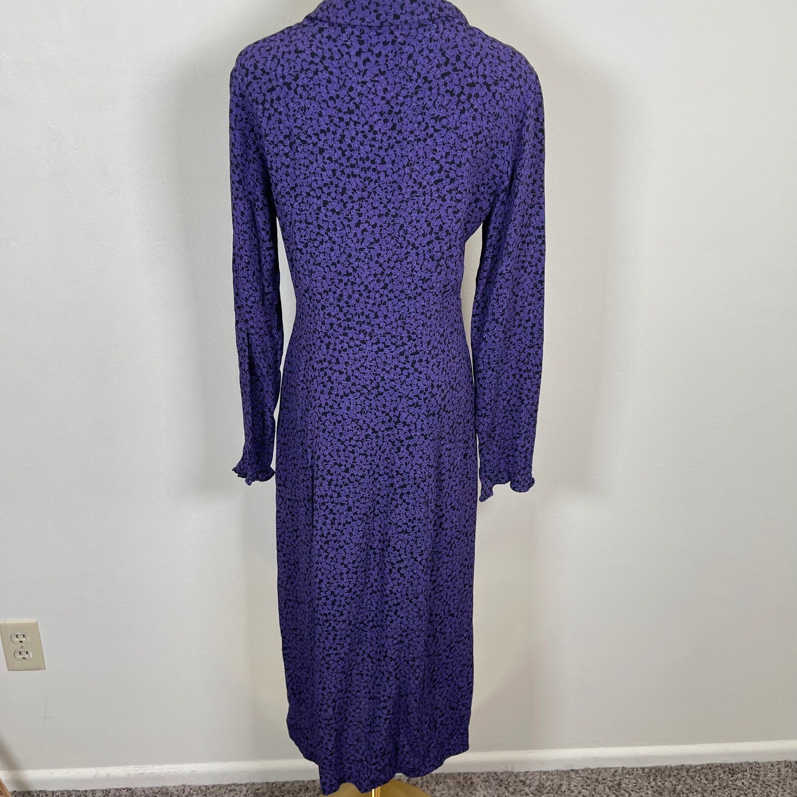 Vintage Putumayo Floral Maxi Dress Women S Purple 90s Collared Grunge Whimsigoth