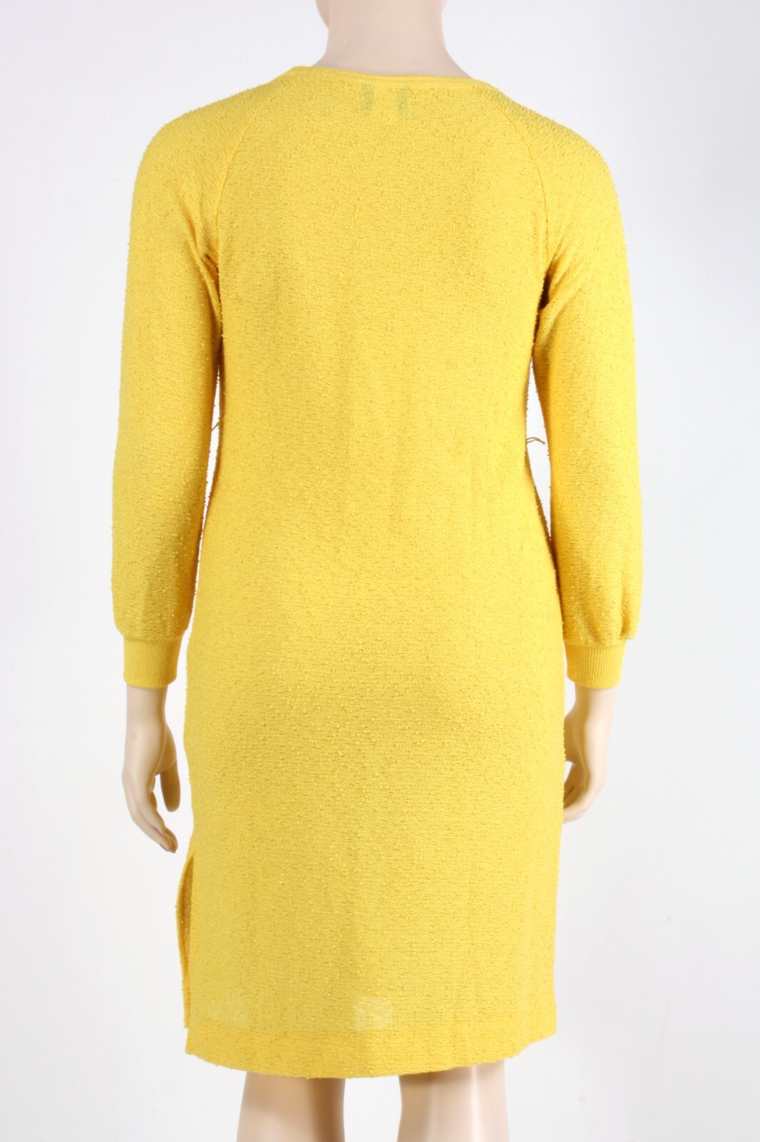 Vintage 70s Jonathan Logan Yellow Lightweight Long Sleeve Knit Dress 12 L