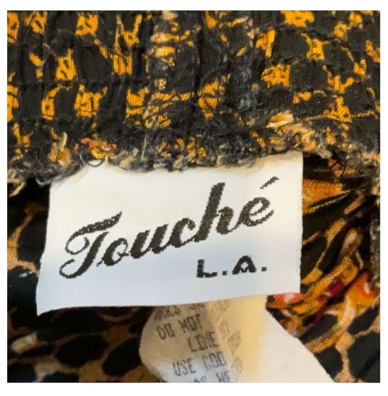 Touche L. A. Women’s Vintage Black Printed Midi Pleated Skirt Plus Size Medium.