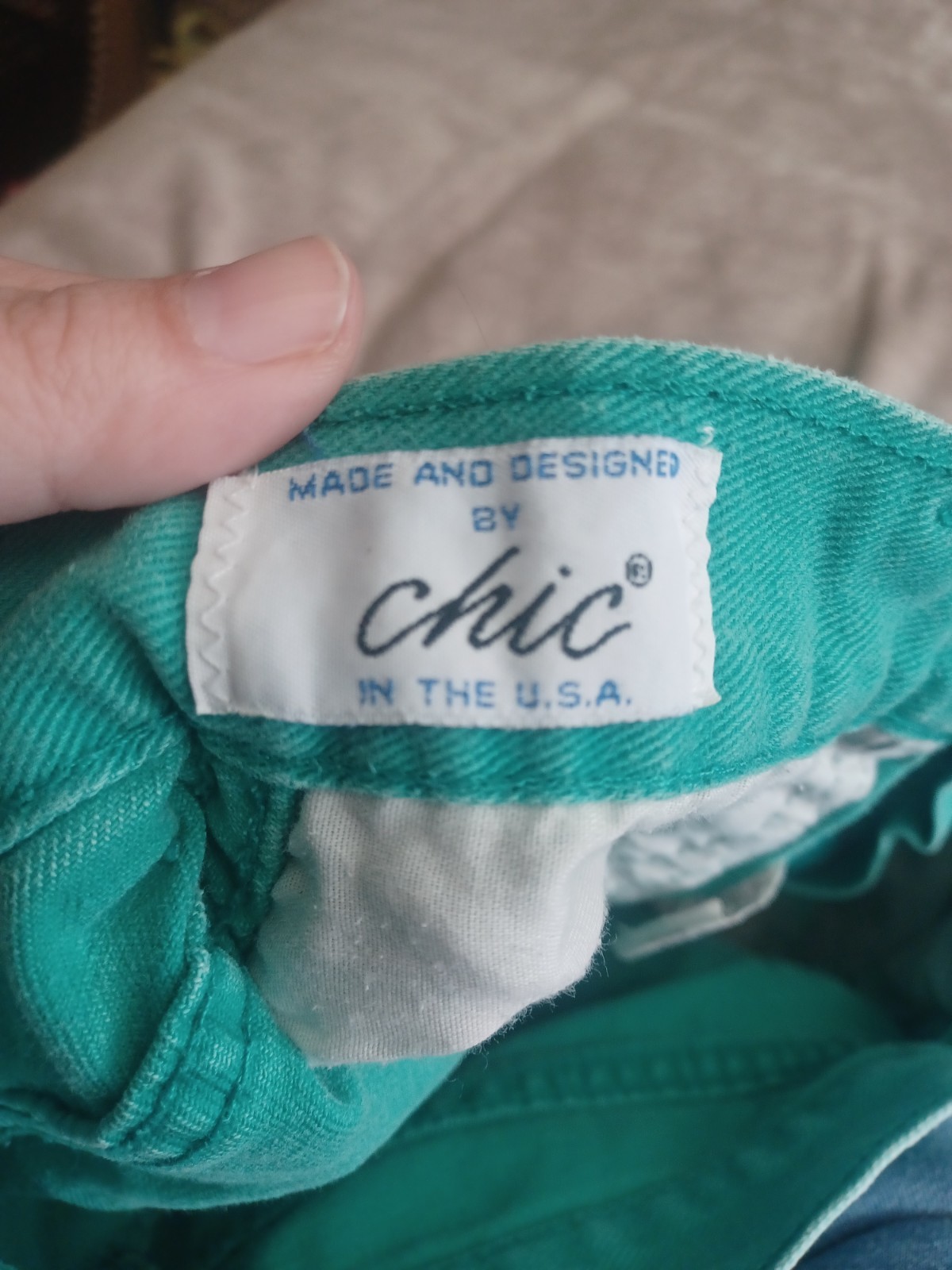 Chic Vintage Teal Cotton High Waist Shorts Size 9 1990s Casual