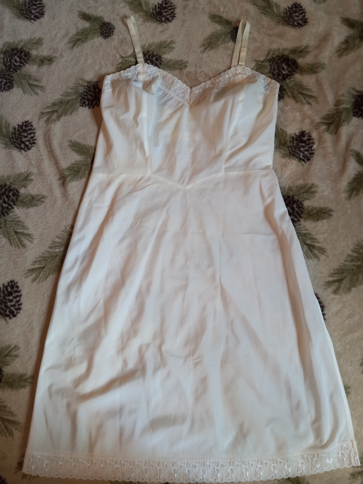Vintage 1950s Barbizon Full Chemise Taffreda Ariel Lingerie Slip w Zipper