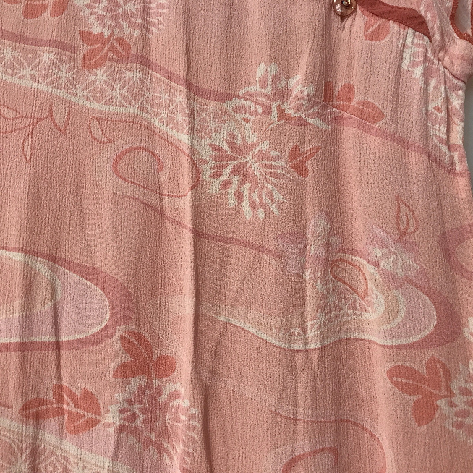 April Cornell Vintage Asian Inspired Pink Dress Size S 90s Garden Party Romantic