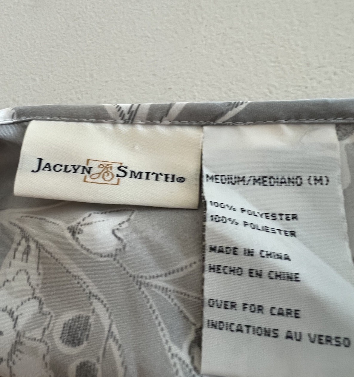 VTG Jacklyn Smith Full Length Satin Robe + Night Gown Set Silver Floral NWT M