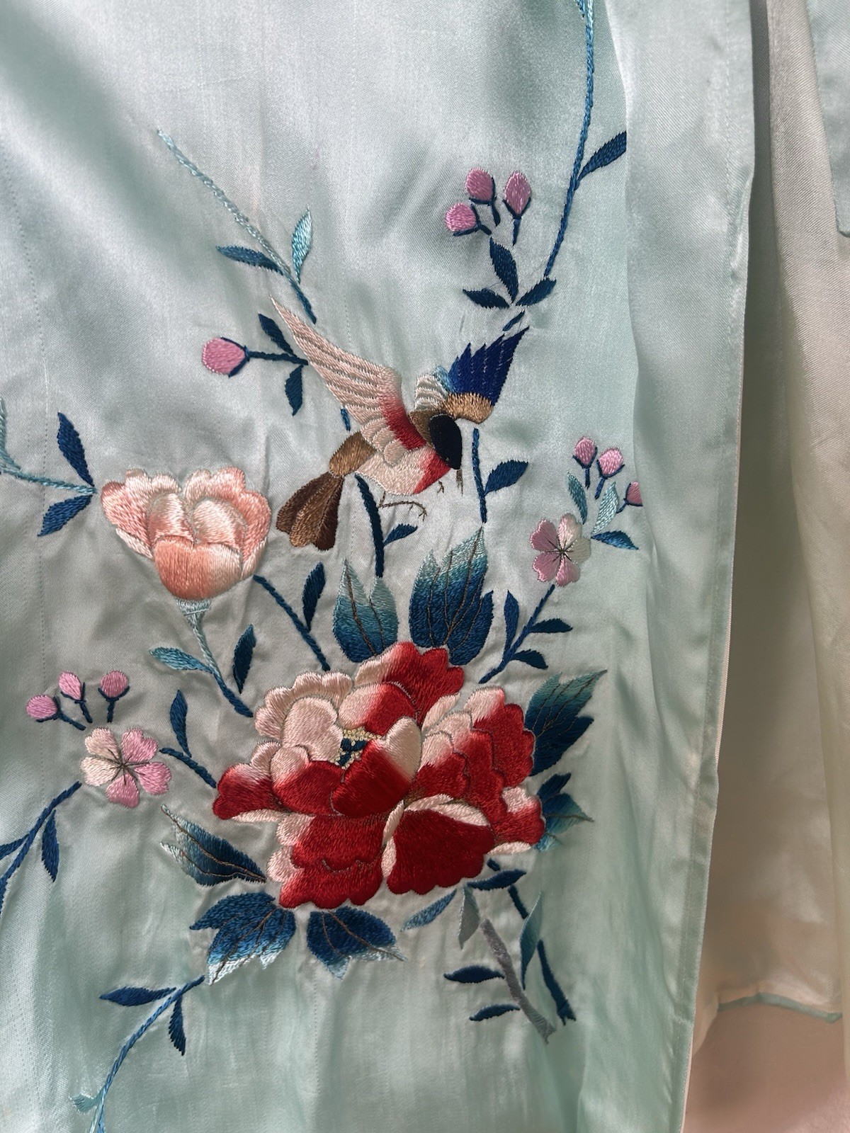1940’s Yokohama Hand Embroidered Kimono Robe Housecoat Never Worn WW11 Japan