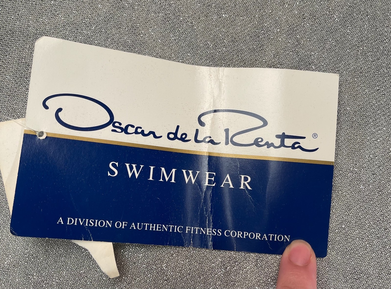 Vintage Oscar De La Renta One Piece Skirted Swimsuit Size Medium 1990s 90s Blue
