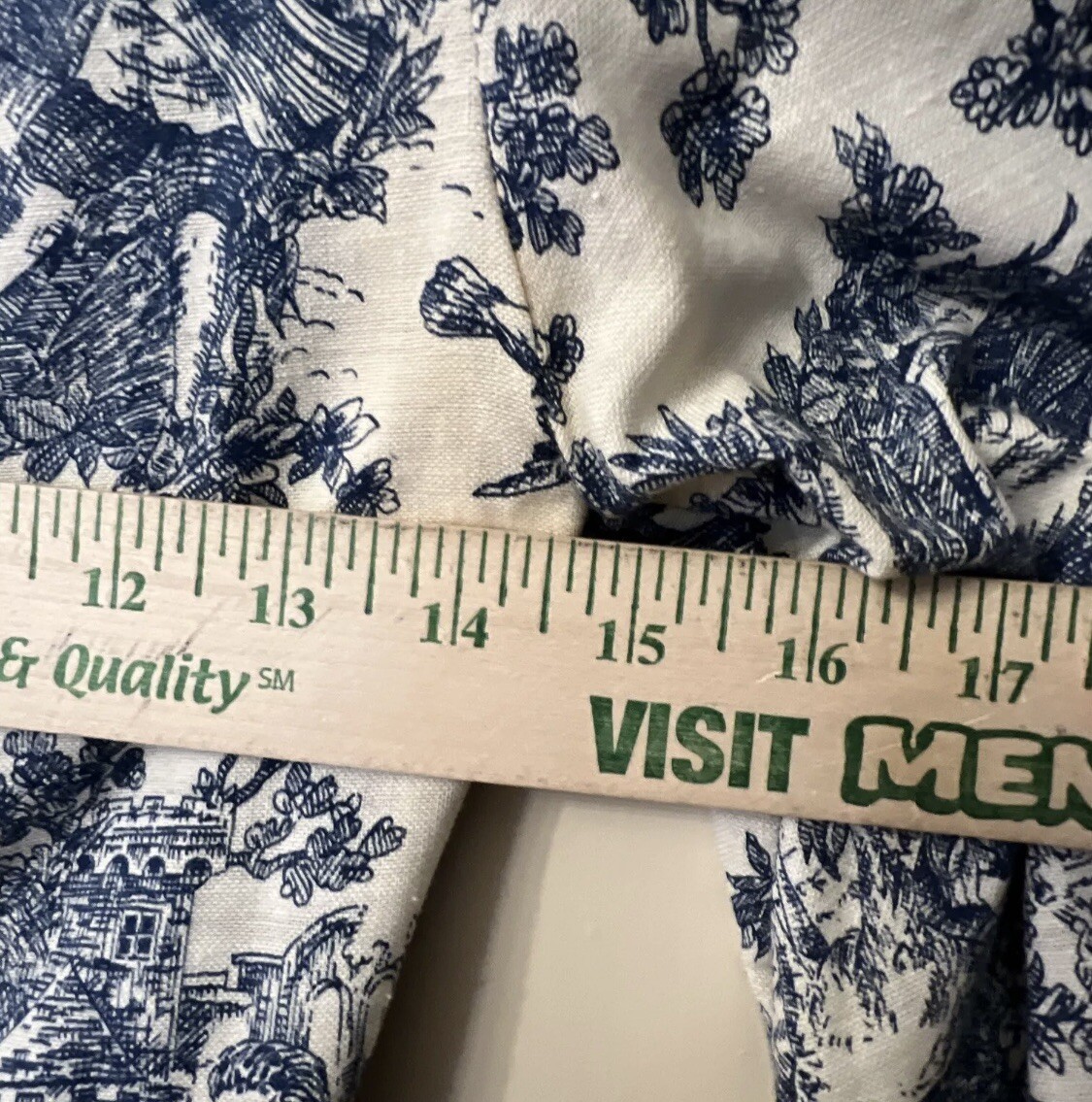 1970’ GUNNE SAX by Jessica Toile de Jouy Maxi Dress Blue Velvet Lace-up Blue 11