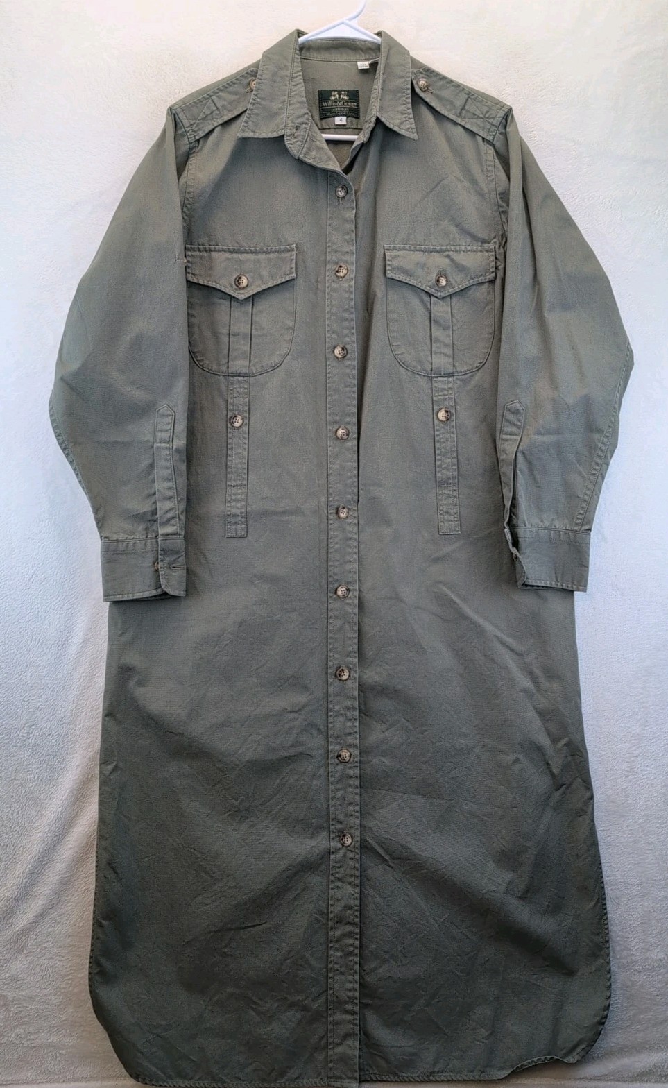 Willis & Geiger Outfitters Bush Poplin Safari Serengeti Dress Sz 4 100% Cotton