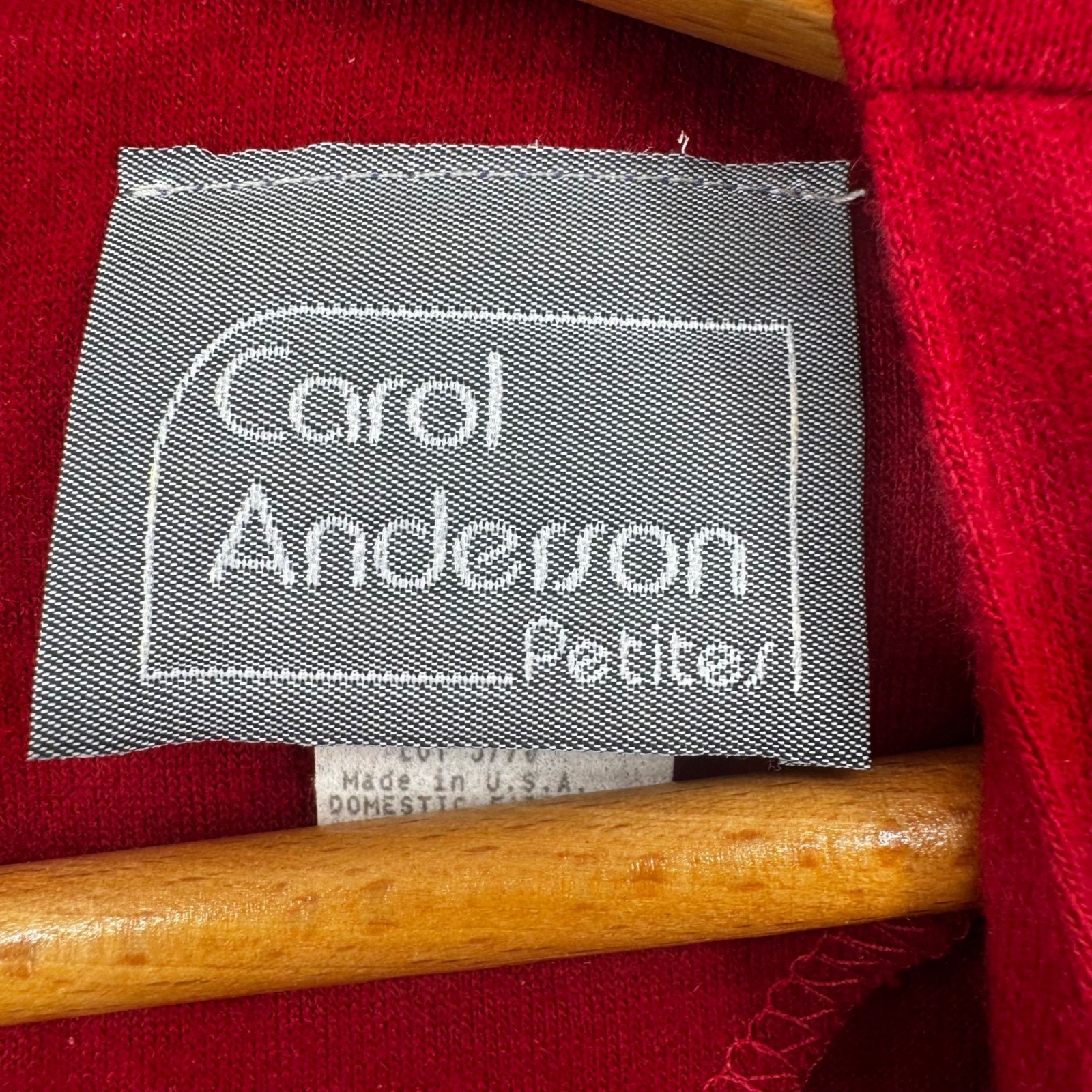 Carol Anderson Petite Red Wool Blend Belted Midi Dress Vintage Long Sleeve Sz 8