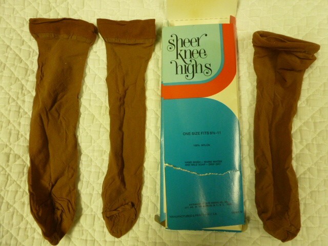 Vintage New? Nylon 3 Individual Sheer Knee Highs Stockings Hose 8 ½-11