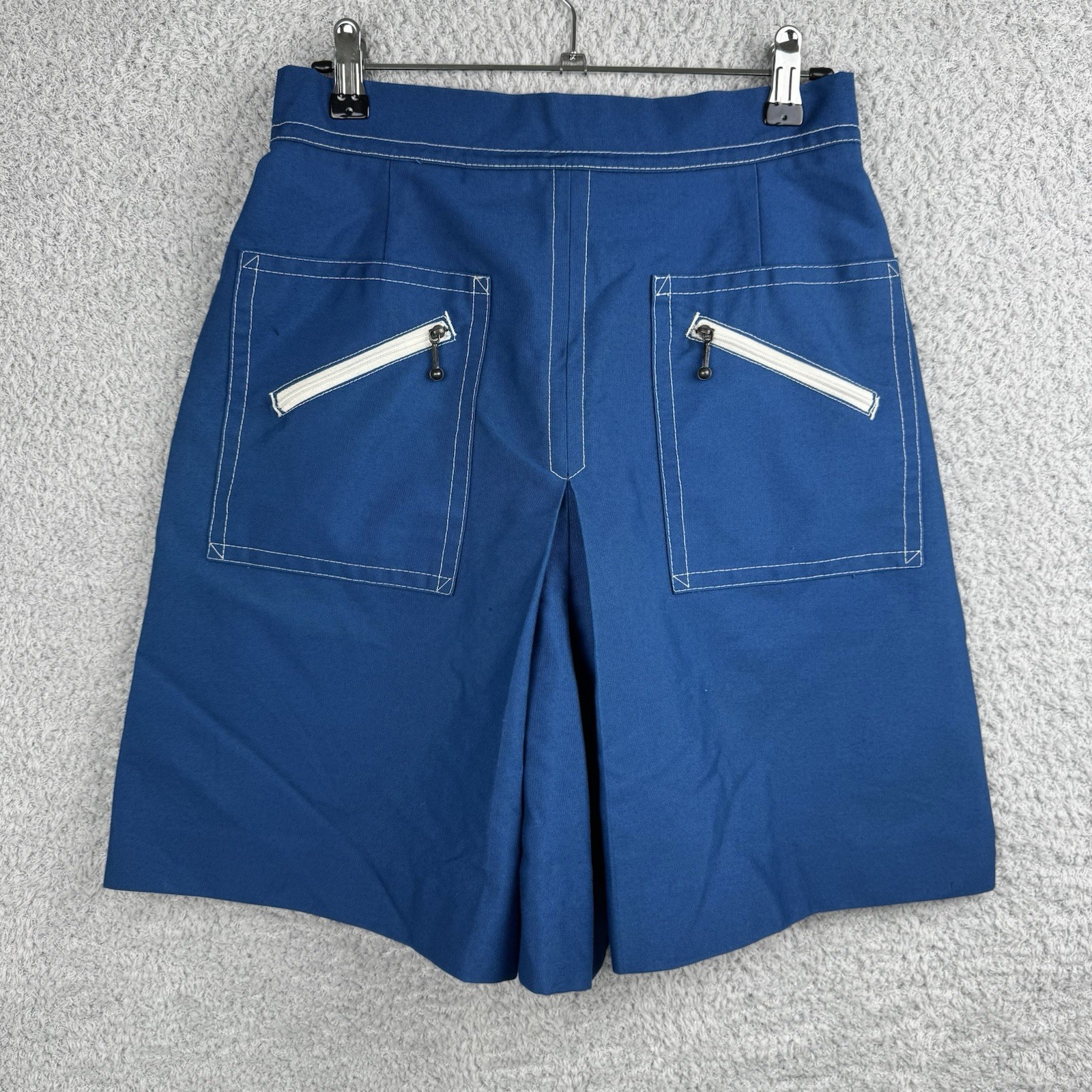 Vintage 60s Women’s Scooter Skort Shorts Blue Pockets Size 12
