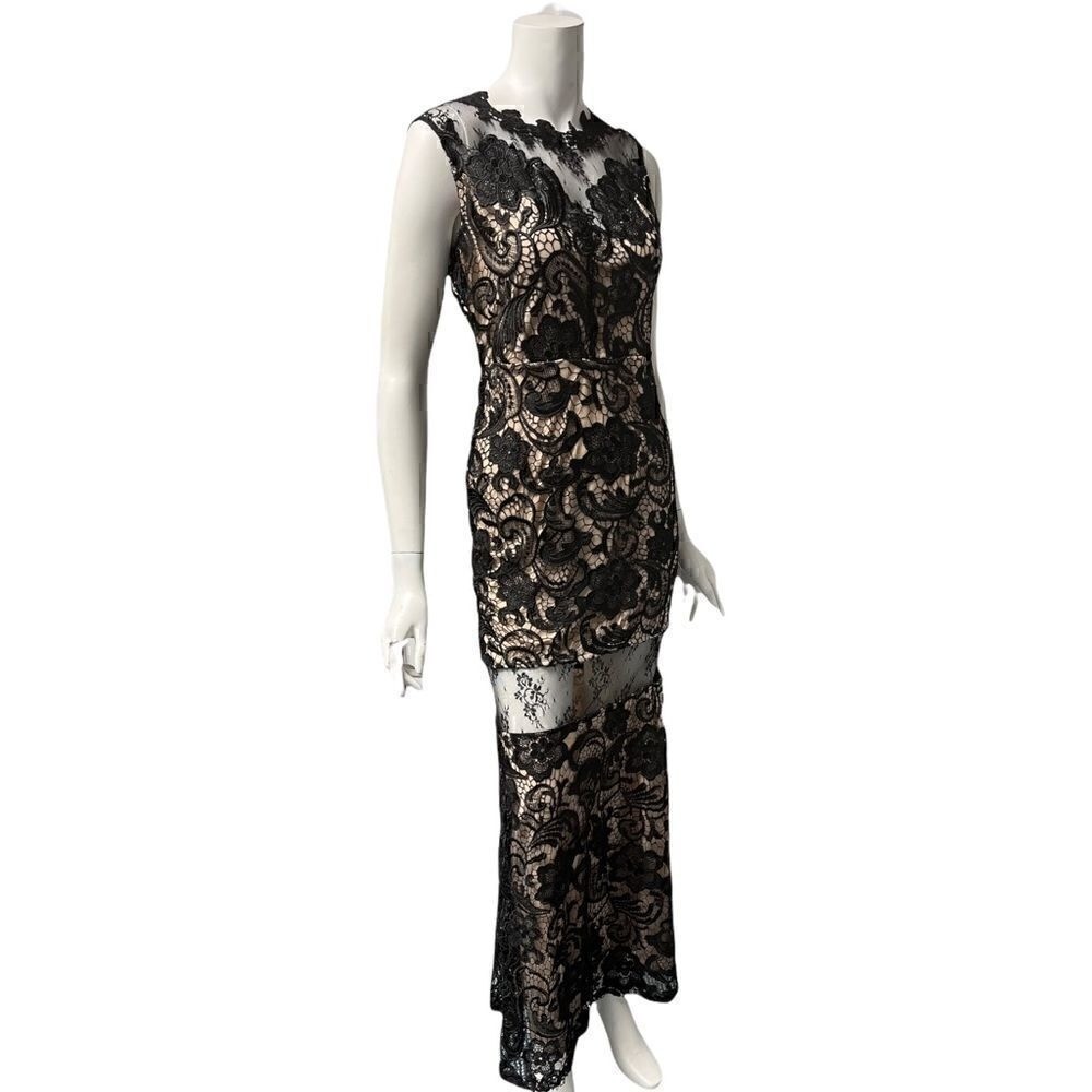 The clothing company Black Lace Cut-Out Gown